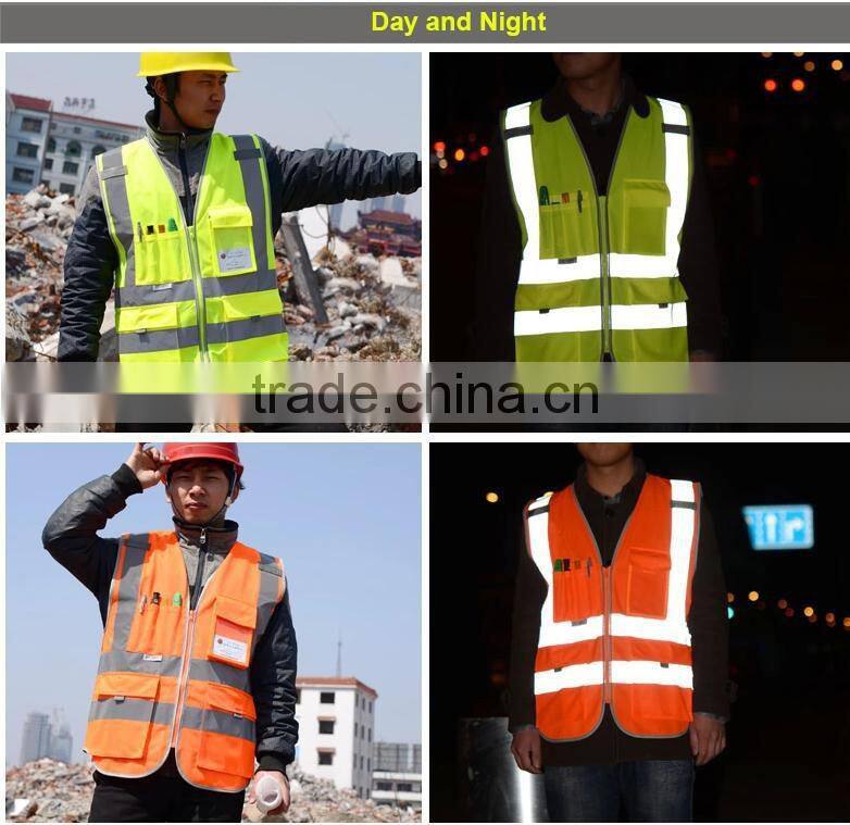 2017 ZX Men's reflective tape workwear working vest