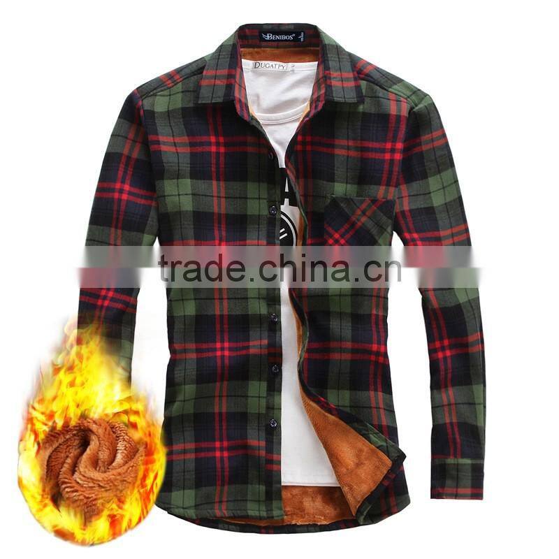 OEM 2016 Fashion Check latest shirt designs for men , Fleece Casual Shirt men