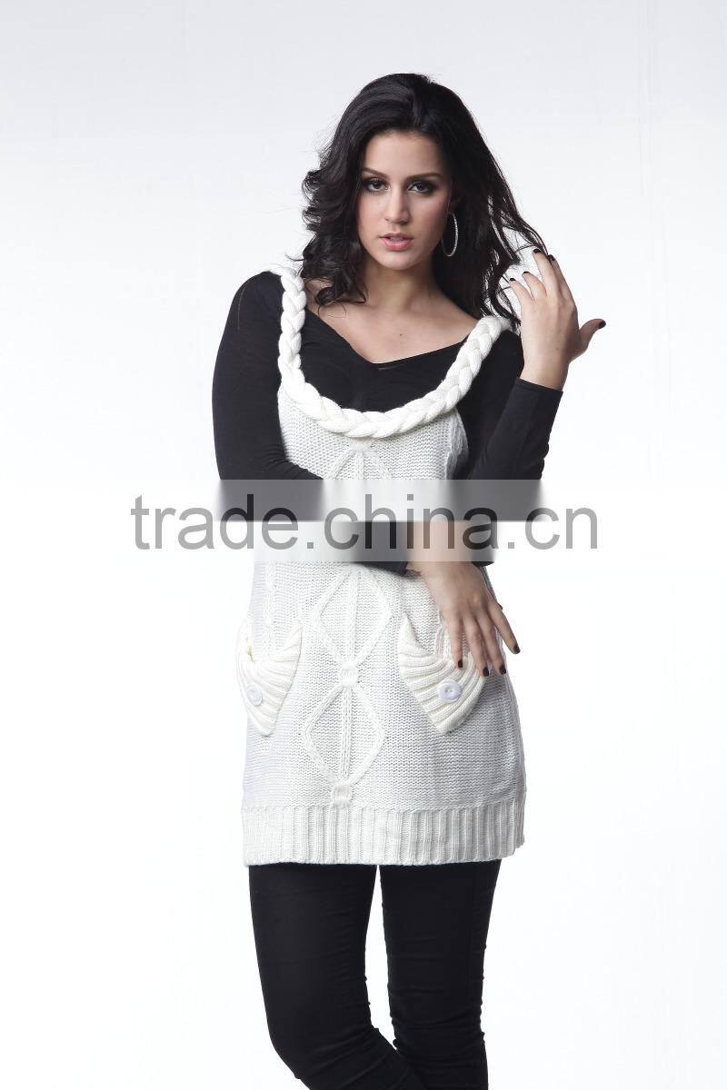 Hot Selling Women Sleeveless Crochet Sweater,Strap Shoulder Sweater Dress For Autumn