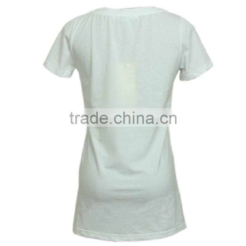 cotton/spandex cute short sleeve knitting garment with print for young lady