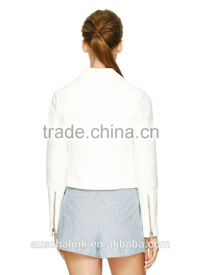 hot sale lady short style fitted classic city jacket custom for sale