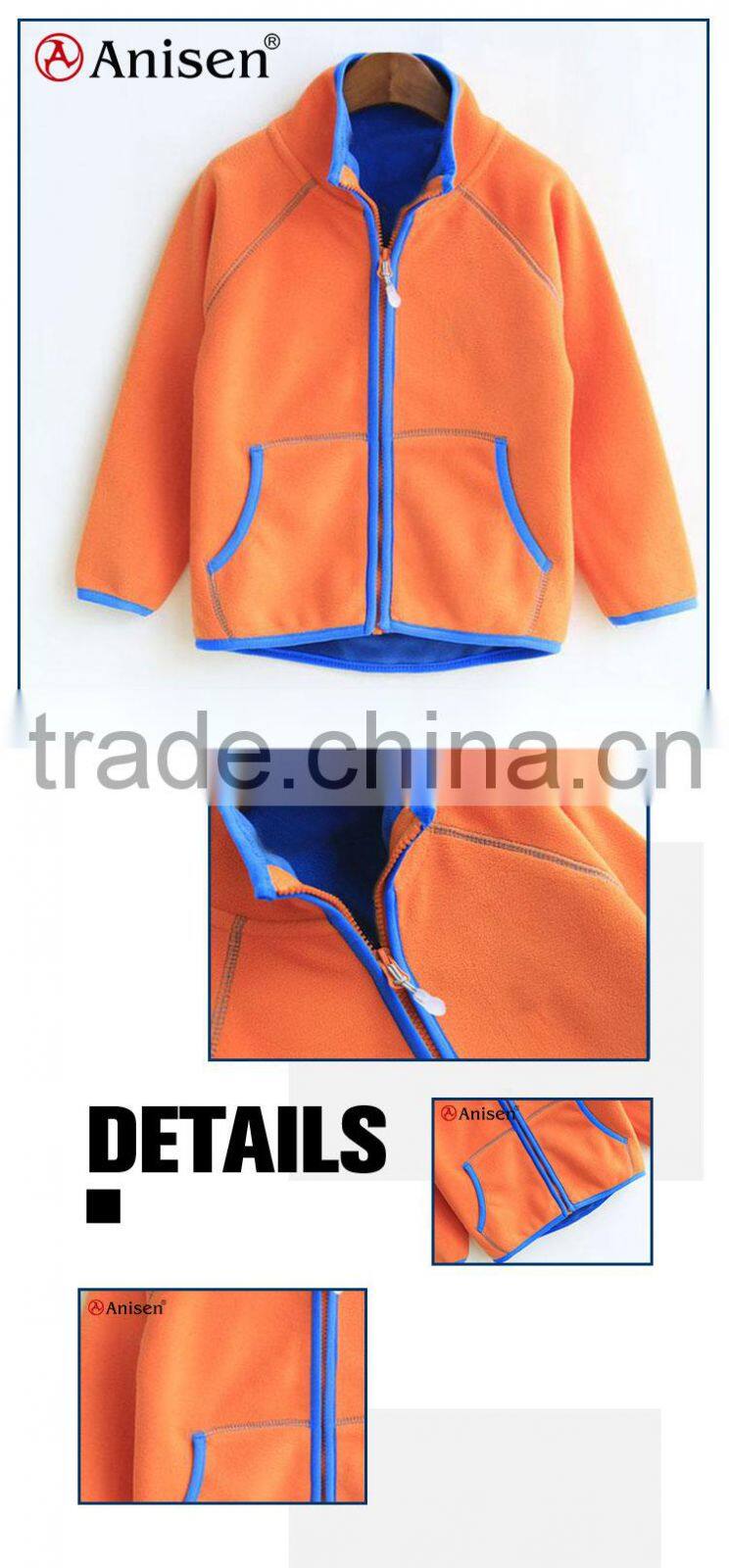 Toddler cute soft warm kangroo pocket polar fleece kids jacket