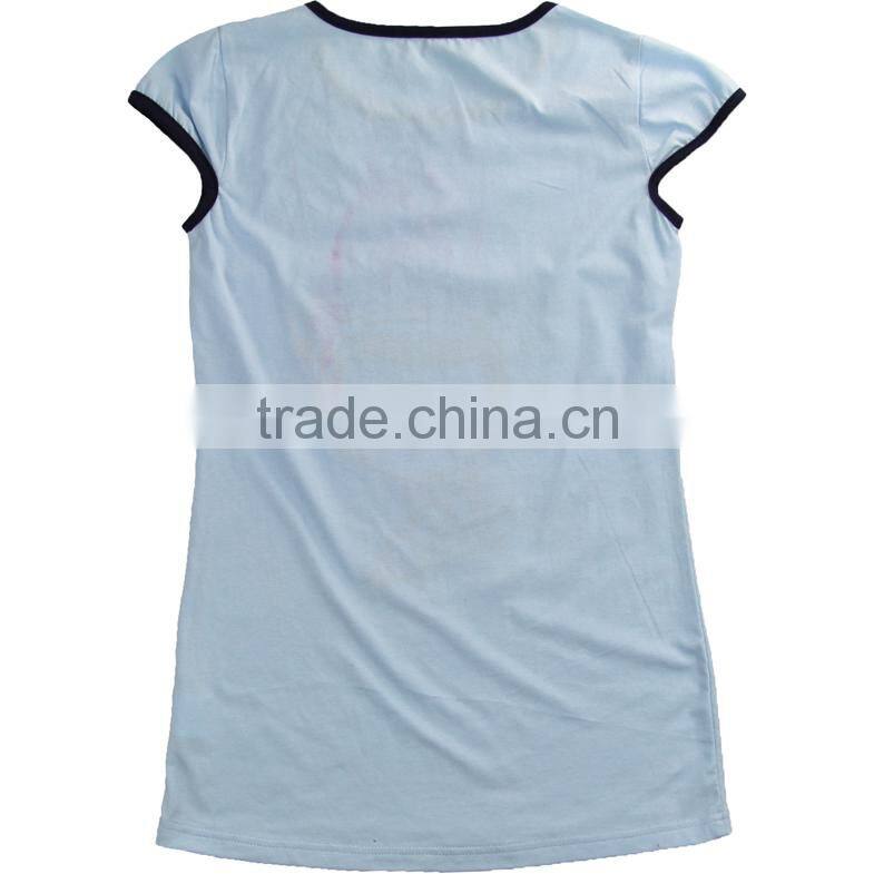 2016 100%cotton lady summer short sleeve fashion wholesale clothing woman in turkey