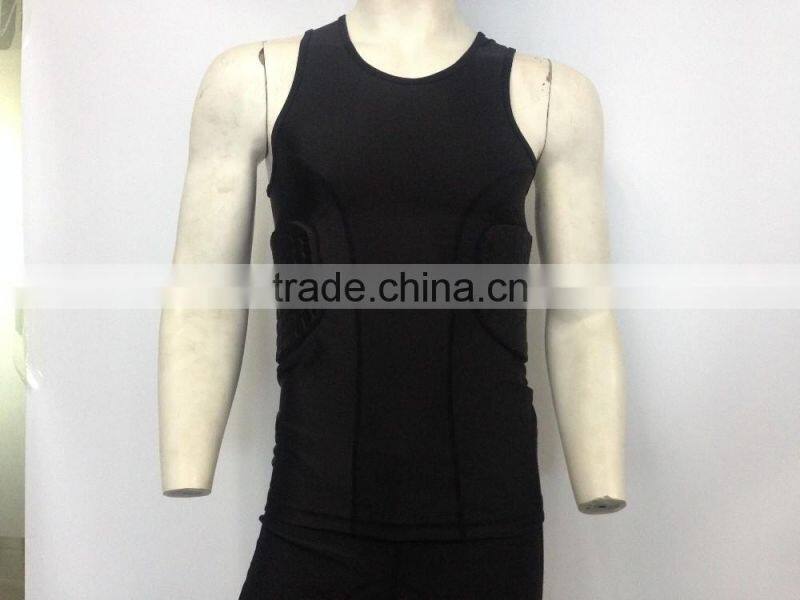 Padded compression Protective Sport short sleeves T shirt