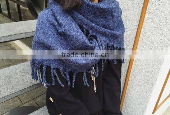 2017 latest design witner pashmia ladies fringed scarf