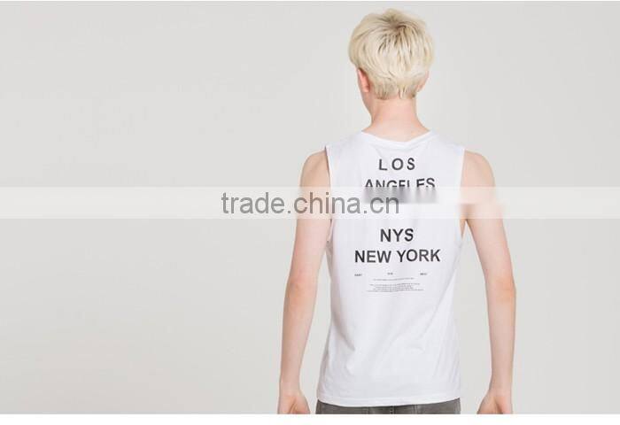 Men's trend printed fitness tank tops wholesale