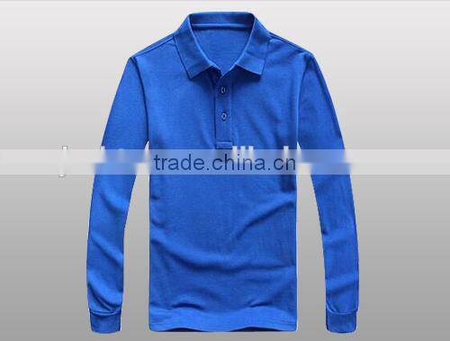 2016 hot sale custom 100% cotton different colors long sleeve polo shirt
