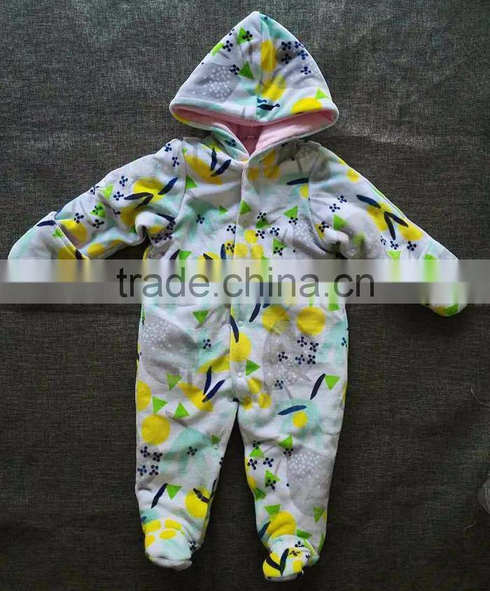 Customize Winter Unisex Boys Clothes 3-9 Monthes Baby Romper With Long Sleeve