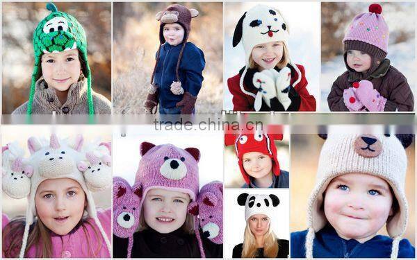 Dog Animal Hat Trendy Gift Lovely Jacquard Crochet Animal Hats