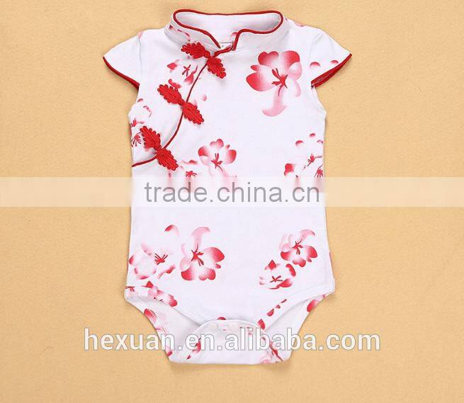 short sleeves printed cartoon baby clothes set romper