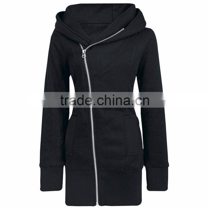 New arrival women full zip up hoodie fashion winter hoodies sweatshirt coat 2016