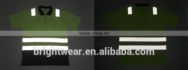 Mens two-tone flourescent AS/NZS high visibility reflective chinastar safety polo shirt