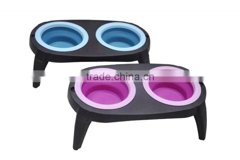 R1958H Wholesale Portable Dog Food Bowls Foldable Silicone Pet Bowl