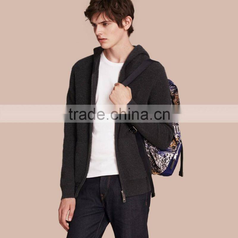 Men's Cashmere Wool Cardigan Sweater Hoodies Top