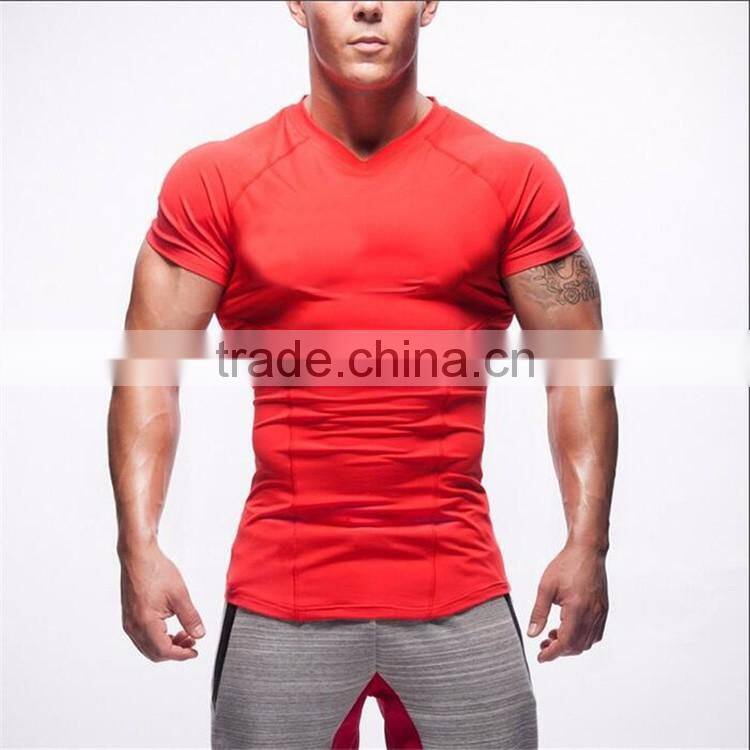 Shandao OEM new arrival O-neck short sleeve plain design mens gym clothing