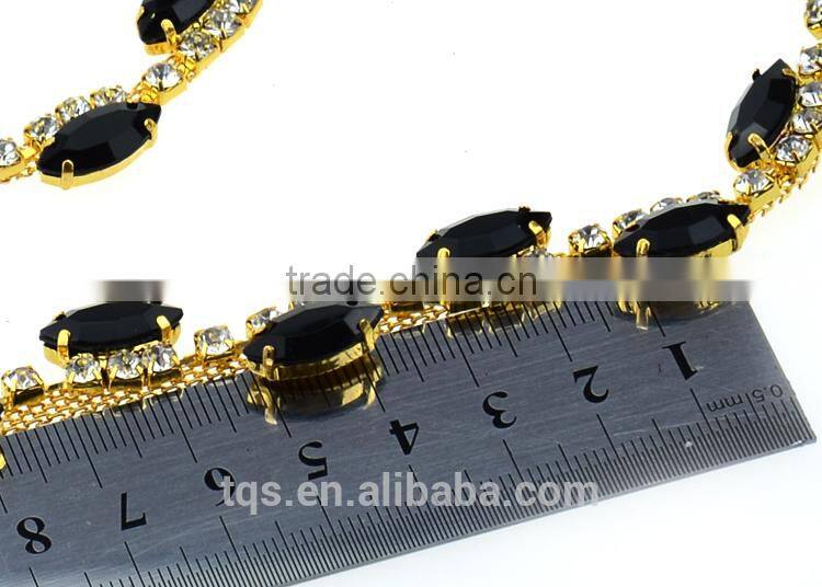 10% Return Black Rhinestone Trimming for Garment Decoration