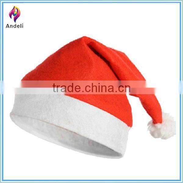Christmas Felt Santa Claus Hat With White Trim & Bobble