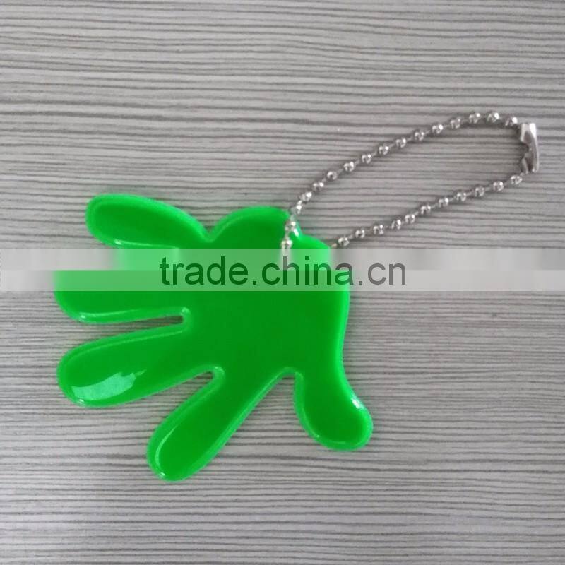 Custom printed promotional high light soft pvc reflective keychain