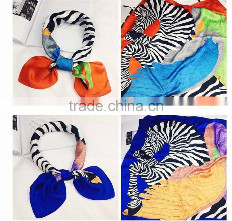 Wholesale fashion customized printing square silk scarf