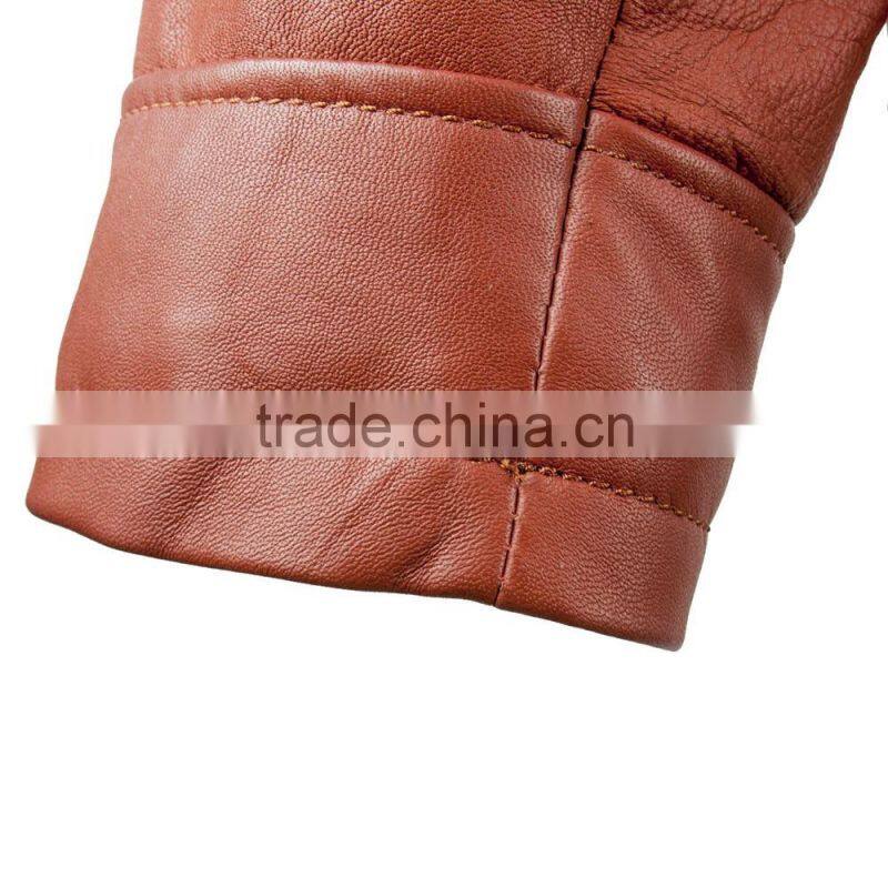 TAN BROWN SHORT BODY LEATHER JACKET