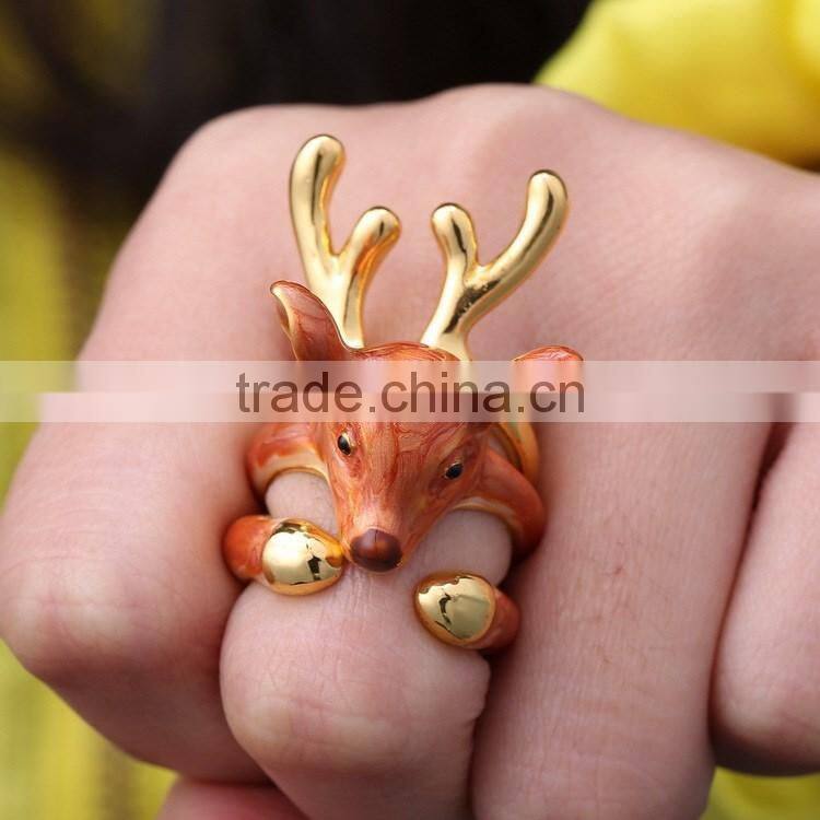Christmas Antler Elk Deer Silver Knuckle Midi Ring 3 Pack