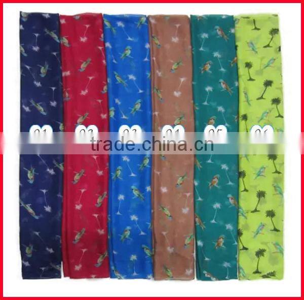 Beautiful girls summer fashion bird print scarf fabric
