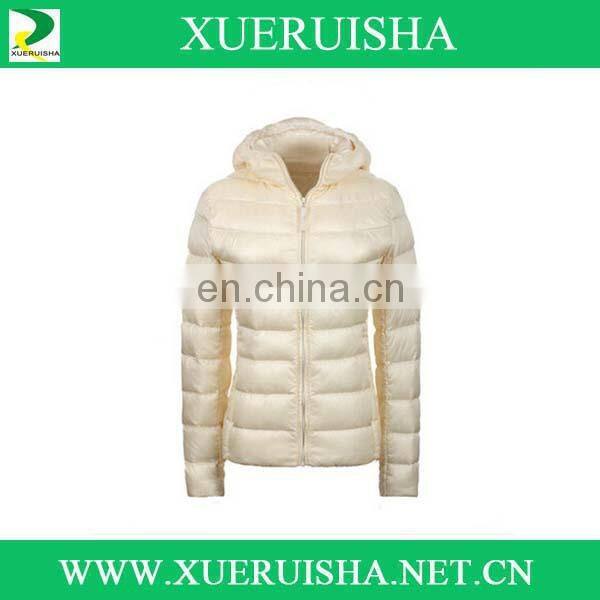 fixed women plain white down jacket in classic style