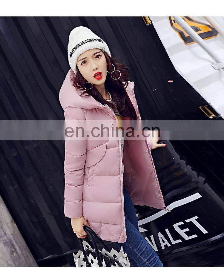 Europe 2017 winter new Slim down cotton women Korean version of the long hooded thickening of cotton