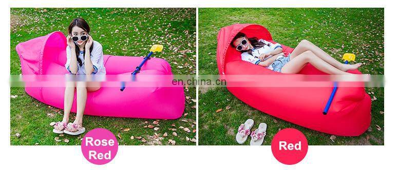 Hot selling on Amazon Inflatable lounge bag hammock air soft ship bed banana sofa