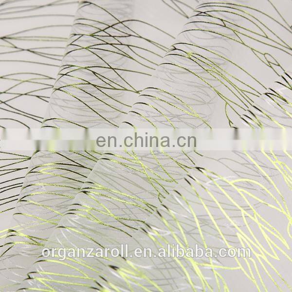 Hot Sale Decoration Fabric Bronzing Crystal Organza Roll
