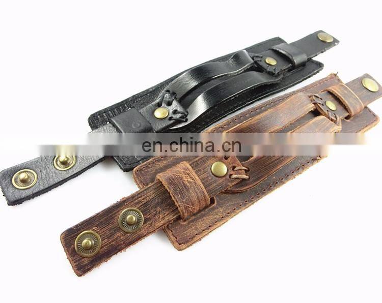 Couple bracelet unisex leather bracelet black leather