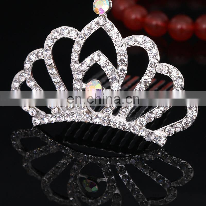 Trendy Children Alloy Crown Combs Rhinestone Tiara