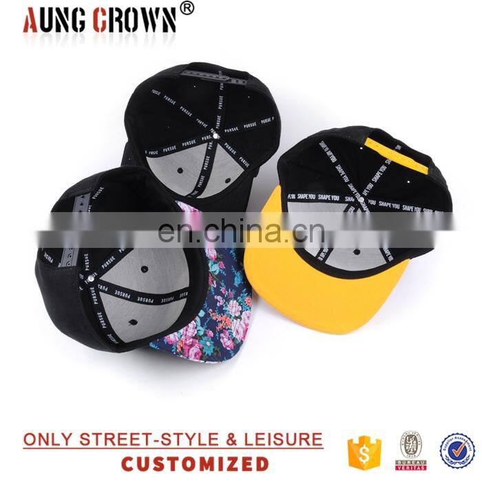 Custom fashion embroidered logo acrylic snapback cap boys