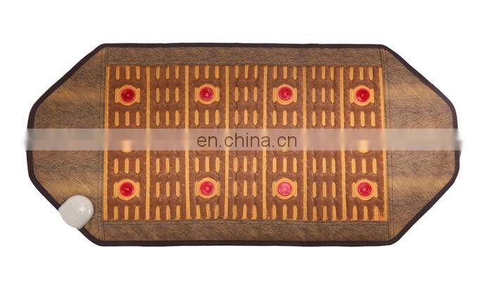 led photon light mat germanium maifan clay tourmaline ceramic Far infrared thermal heating therapy stone mattress pad