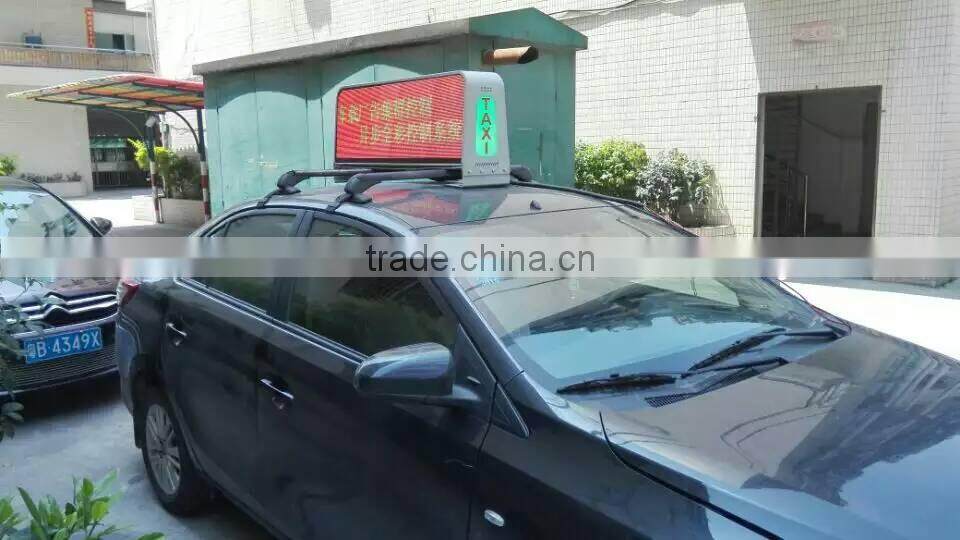 Alibaba Trade Assurance Outdoor Advertising WIFI 3G P5 Full Color LED taxi Sign / Taxi Roof Light Box