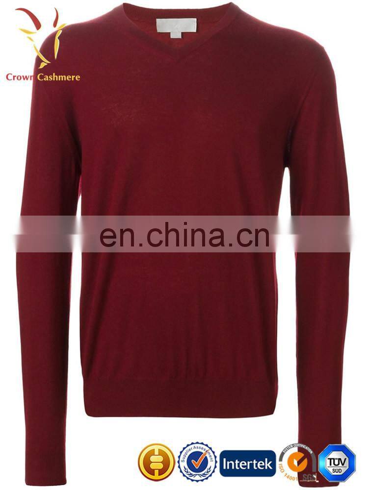 Mens Classic V Neck Cashmere Sweater Knitted Pullover Sweater Pattern