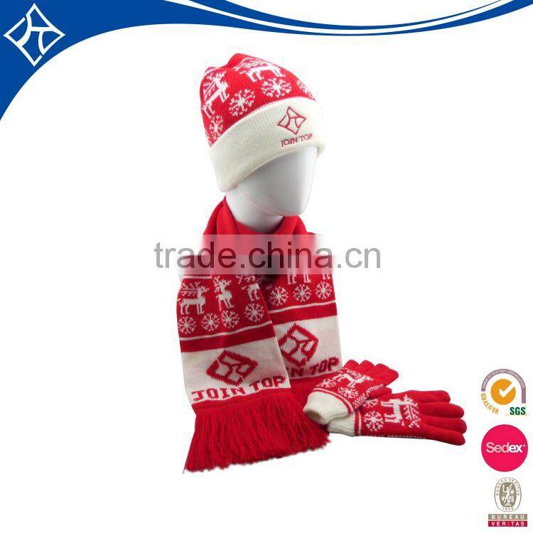 hot sale kid hat mitten hat glove scarf combination