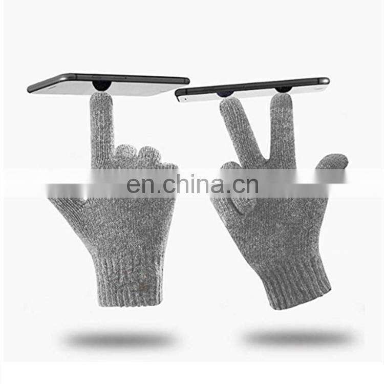 HY Cheap Winter Knit Gloves Thick Knit Gloves Guantes Invierno Anti-Freeze Protective Acrylic Mitten