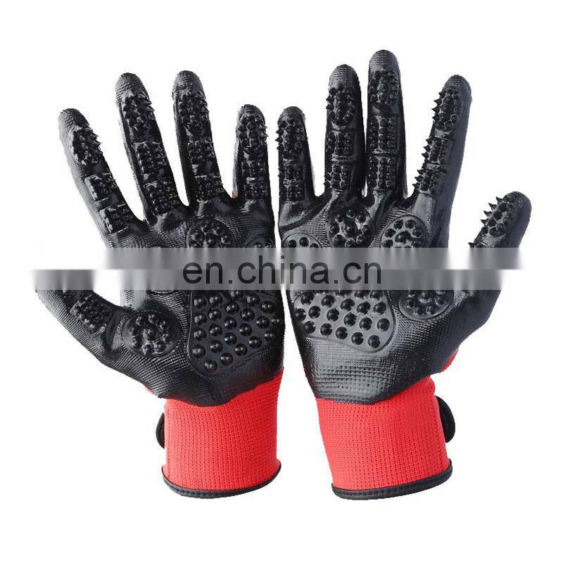 Horse Deshedding Brush Tool Pet Hair Remover Glove Pet Glove Cat Dog Pet Grooming Glove