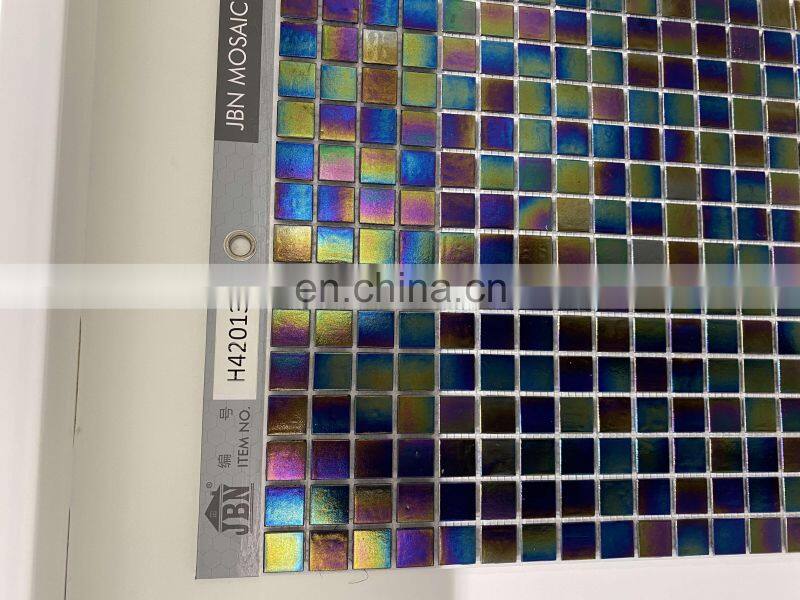 irridiscent color bathroom mosaic tiles and swimming pool tile mosaic splash back hot melting glass mosaics tiles
