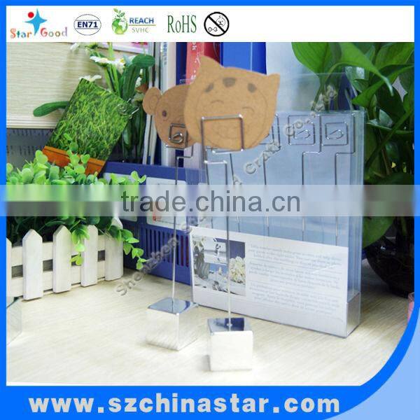 Big flat metal nickel plated steel assorted animal shaped paper clip