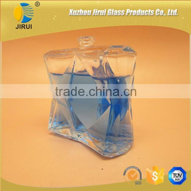 unique shape clear glass perfume bottle