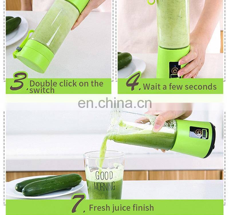 Portable Plastic USB Electric Fruit Juicer Bottle Making Cup With Charging Cable