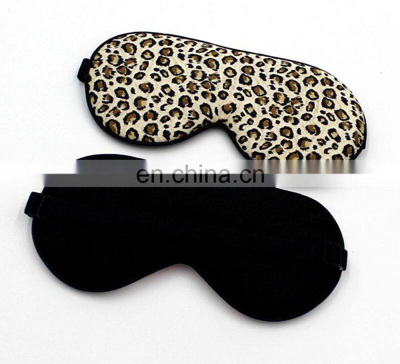 Adjustable Band Silk Sleep Eye Mask Leopard Print Night Eyeshade Sleeping Blindfold