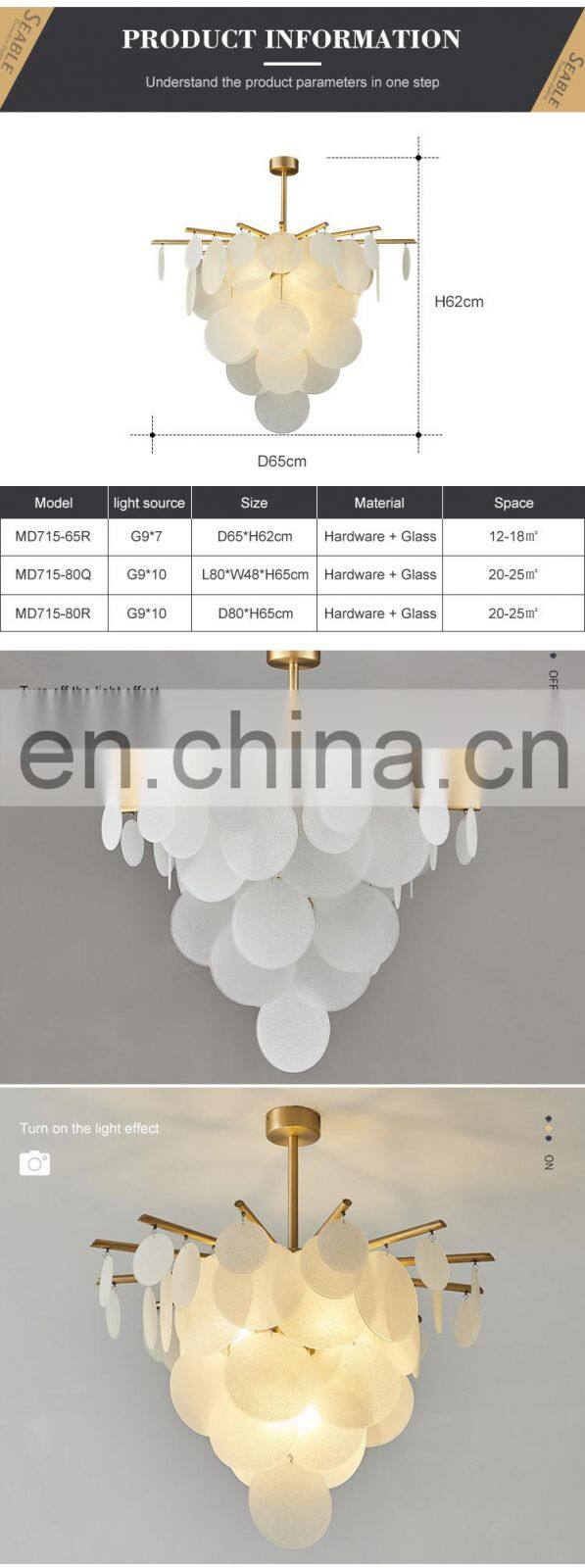 Wholesale Indoor Decoration Lighting Hotel Villa Cafe Modern Luxury Chandelier