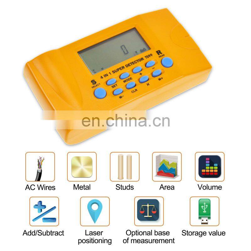 All-sun TS99 Ultrasonic Range finder Distance Detector Household Detector Stud/Metal/AC Voltage/Distance Laser detector 4in1