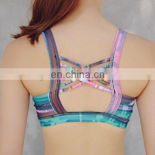 Wholesale costume made high quality printed yoga bra