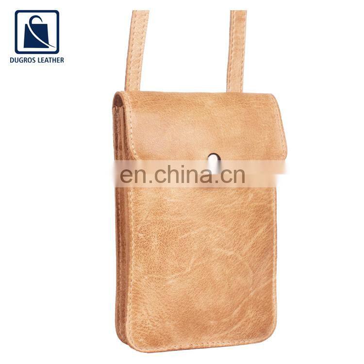 2022 New Arrival Unique Design Anthracite Fitting Swiss Cotton Lining Genuine Leather Phone Bag for Women