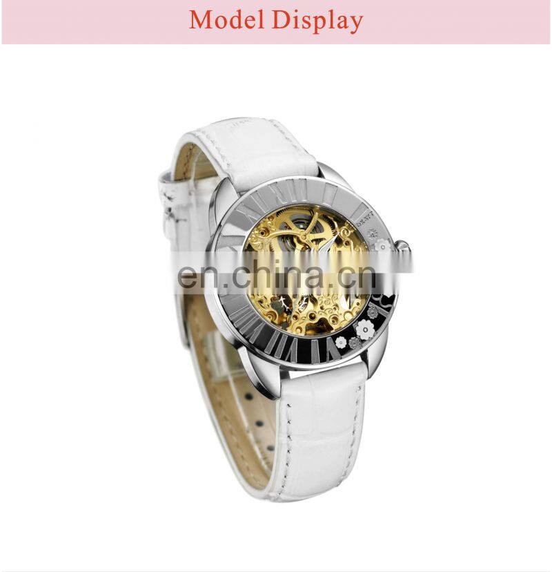Designer Popular Brands Watches Lady Leather Bands White Wristwatches Women Skeleton Watch Luxury