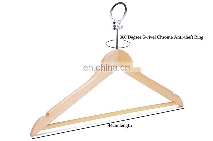 Standard hotel custom Logo natural suit jacket coat clothes wooden hangers ,anti-theft YKL-YJHM003